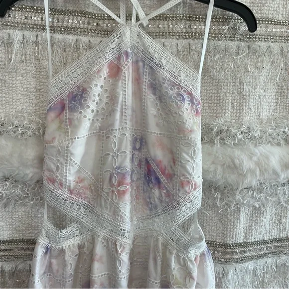Gianni Bini Delaney Embroidered Eyelet Halter Tie Dye Dress - Picture 14 of 14